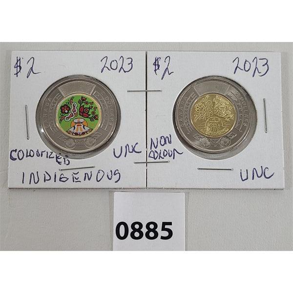 LOT OF 2 - 2023 CDN $2 COINS - UNCIRCULATED