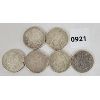 921  LOT OF 6  CDN 50 CENT COINS  INCL 1943, 1960 and 1961 ETC