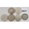 Image 2 : LOT OF 6 - CDN 50 CENT COINS - INCL 1943, 1960 & 1961 ETC