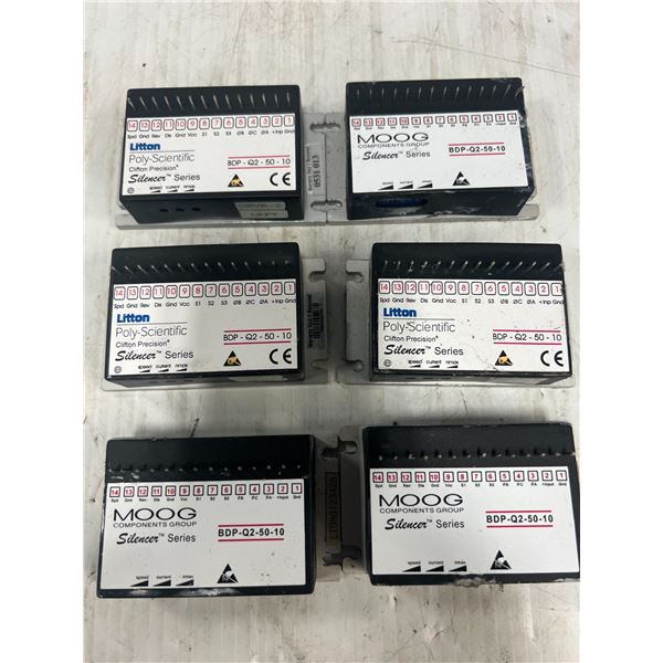 Lot of (6) Litton Poly Scientific / Moog #BDP-Q2-50-10 Speed Controllers