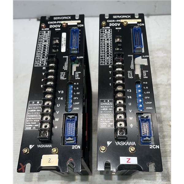 (2) Yaskawa #CACR-PR03AE3FRY69F Servopack Drives