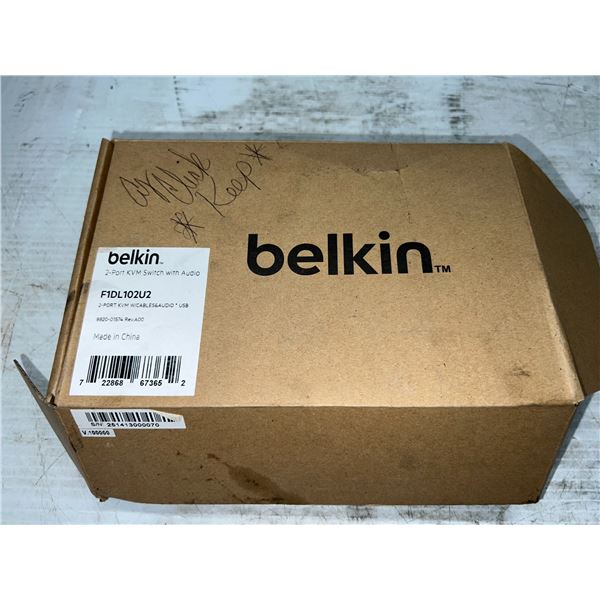 New ? Belkin #F1DL102U2 2 Port KVM Switch w/Audio