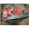 Image 1 : 2 Milwaukee Battery Chargers & 1 28 volt Battery