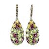 Image 1 : Natural Peridot Rhodolite Sapphire Earrings