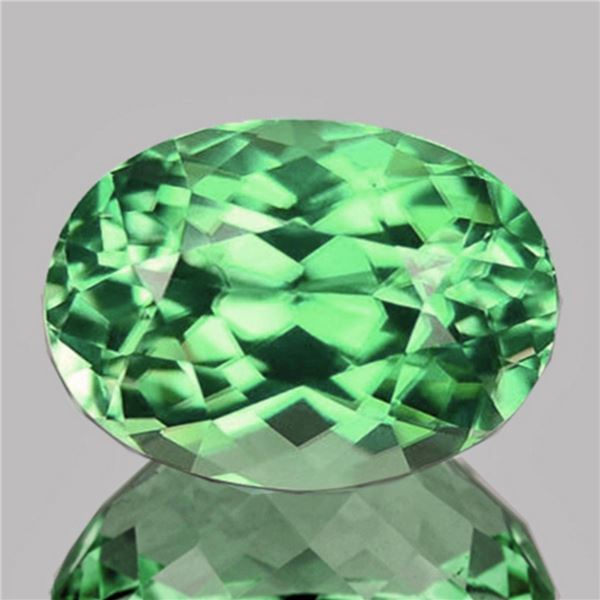 Natural Mozambique Green Tourmaline 8x6 MM{Flawless-VVS}