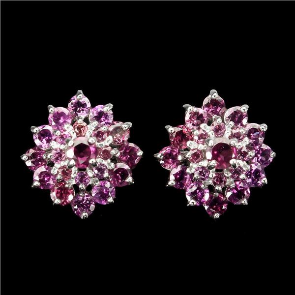 Natural Untreated Rhodolite Garnet Earrings