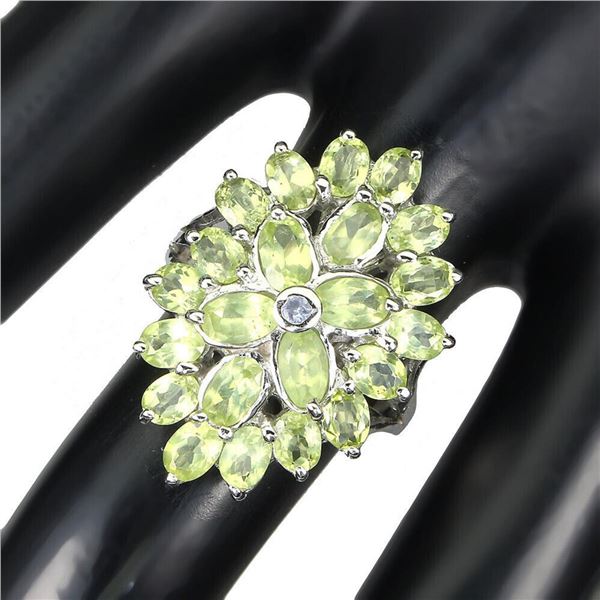 Natural Peridot Tanzanite Ring