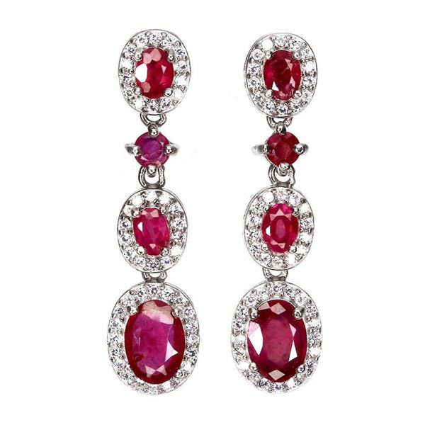 Natural Stunning Red Ruby Earrings