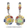 Image 1 : Natural Ethopian White Opal & Sapphire Earrings
