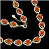 Image 3 : Natural Orange Opal Necklace