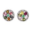 Image 1 : Natural Tourmaline Colombian Emerald Rhodolite Garnet Earrings