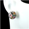 Image 2 : Natural Tourmaline Colombian Emerald Rhodolite Garnet Earrings