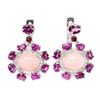 Image 1 : Natural Ethiopian Pink Opal Rhodolite Topaz Earrings