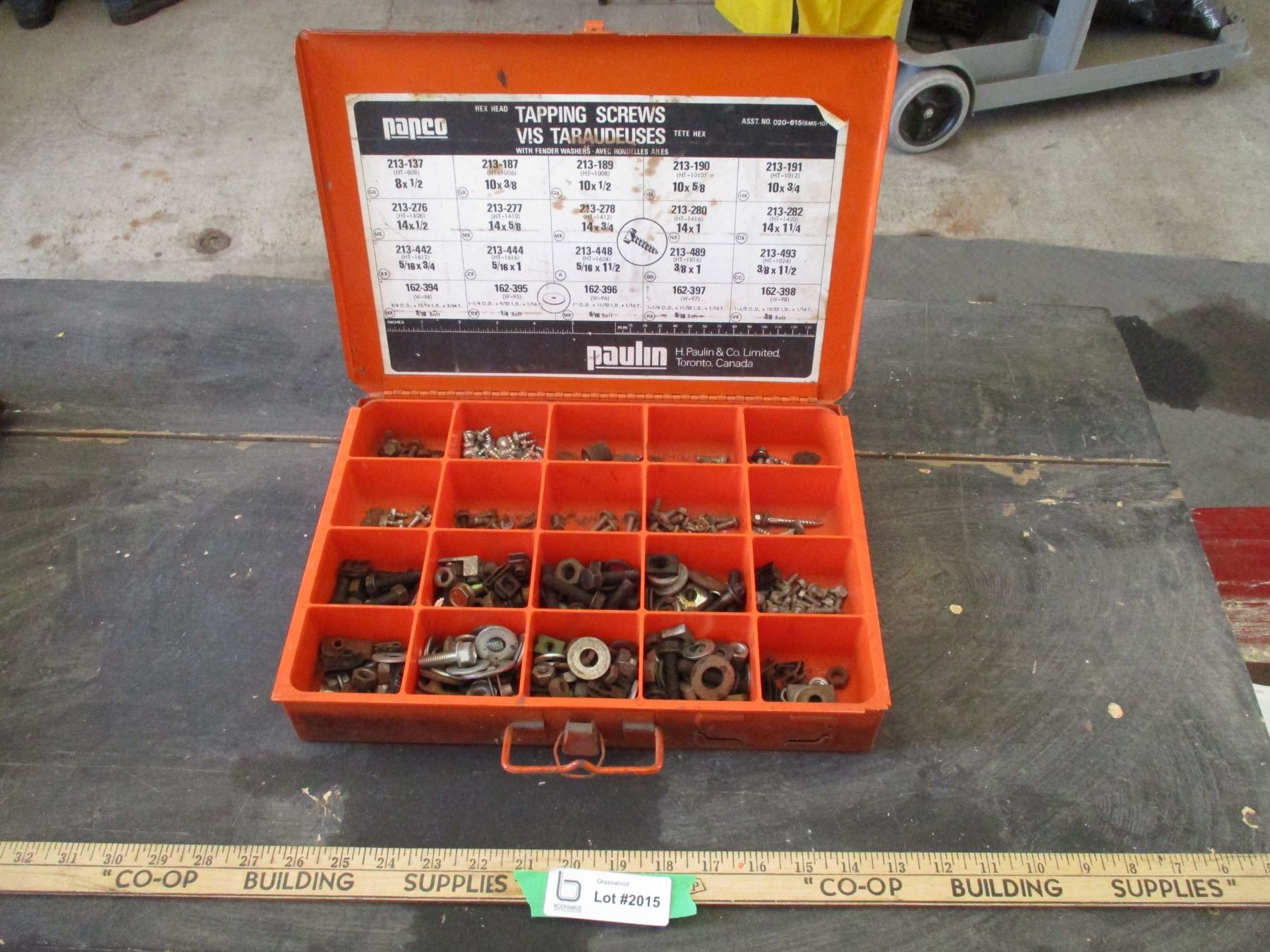 Papco Organizer with Contents (Bolts, Screws)