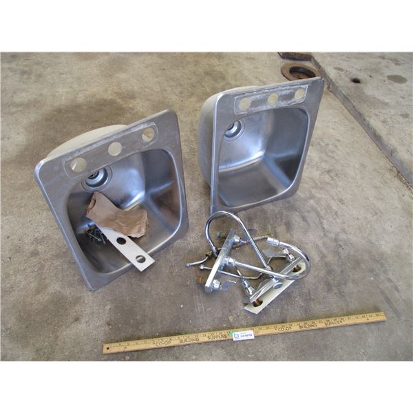 (2) Galvanized Sinks (16 x 20 in) (Used)