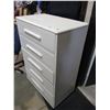 Image 2 : 5 Drawer White Dresser (25 1/2 x 17 x 44)