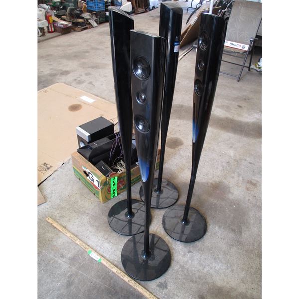 (4) Standing Surround Sound Speakers, Misc. Speakers