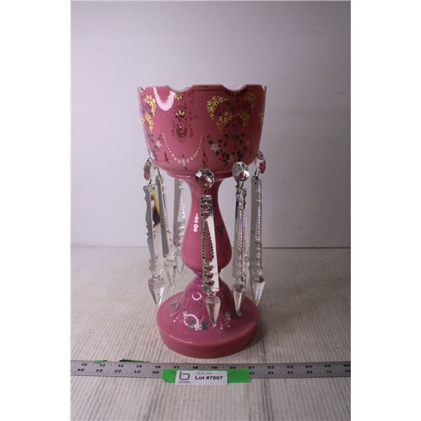 *Pink Lustre Decorative Handpainted Candleholder - 14 