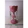 Image 1 : *Pink Lustre Decorative Handpainted Candleholder - 14"