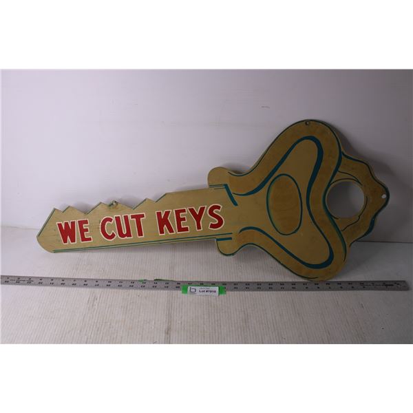 Two Sided Painted Tin Key Sign