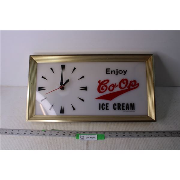 Co-op Light Up Ice Cream Sign and Clock (Working)