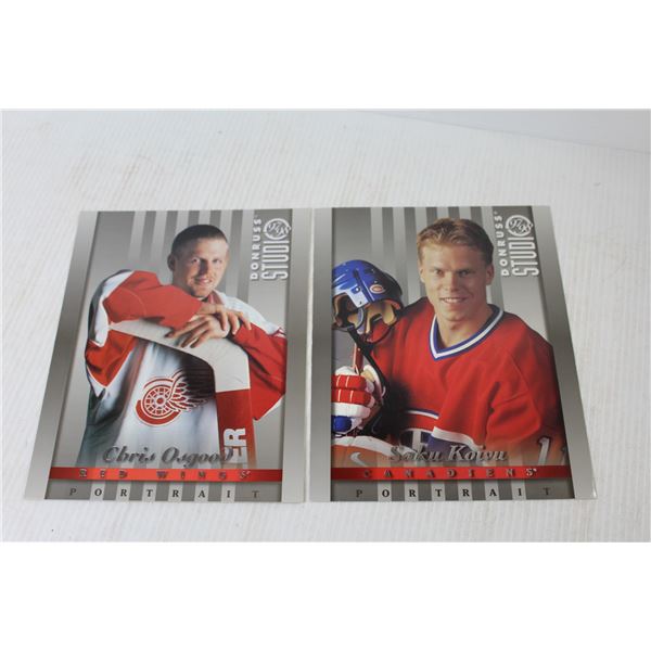 (19) 1997-98 Studio Cards Hockey Players- Bure, Koivu, Brodeur, Thornton, Forsberg, Hull