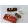 Image 7 : Eddy's Red Bird Matches (empty box) - Vintage Brass Lighter - Perfume Bottle - OXO Cubes Tin (empty)
