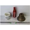 Image 1 : Coca-Cola Tin Bottle - Brass Bell (broken) - Dundee Marmalade Jar