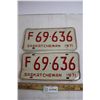 Image 1 : Pair 1971 Sask License Plate