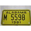 Image 2 : 1981 Alabama Motorcycle License Plate