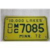 Image 2 : 1972 Minn Motorcycle License Plate