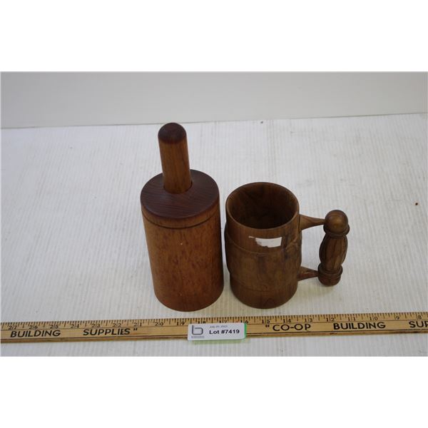 Wooden Ware Mug and Pepper Mill