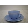 Image 2 : (2) Pyrex Blue Dephite Cup and Saucers