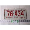 Image 1 : 1958 Saskatchewan License Plate