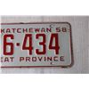 Image 2 : 1958 Saskatchewan License Plate