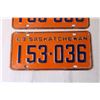 Image 2 : (2) 1963 Saskatchewan License Plates