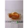 Image 1 : Carnival Glass Tray with Handles -- Butterfly Bonbon Dish