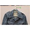 Image 4 : Men's Blue Leather Jacket - Size Medium