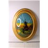 Image 1 : Framed Glass Art of a Windmill