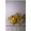 Image 1 : (5x Bid Price) (5) Folk Art Chicken Decorations