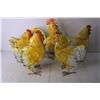Image 2 : (5x Bid Price) (5) Folk Art Chicken Decorations