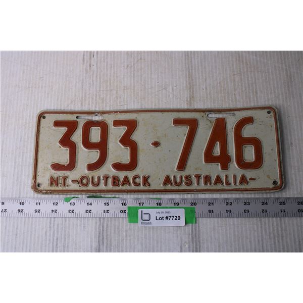 Vintage Australian License Plate