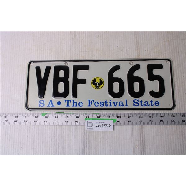 Vintage Australian License Plate