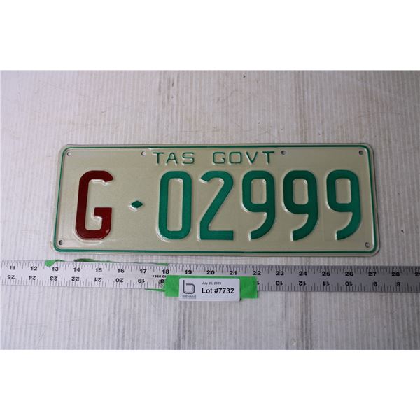 Vintage Australian License Plate