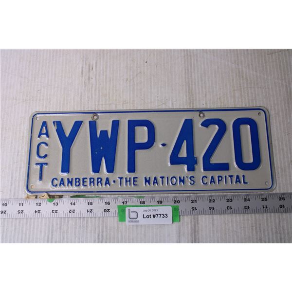 Vintage Australian License Plate