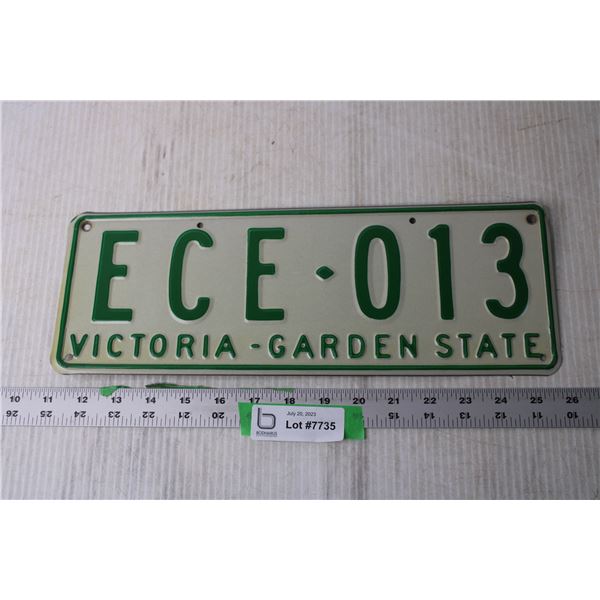 Vintage Australian License Plate