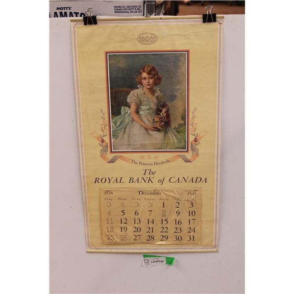 Vintage 1938 Princess Elizabeth Calendar