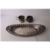Image 5 : Silver Plated Tray, Cups and Vintage Calendar
