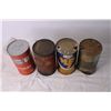 Image 5 : (4) Vintage Tin Oil Cans - Esso, Motor Oil