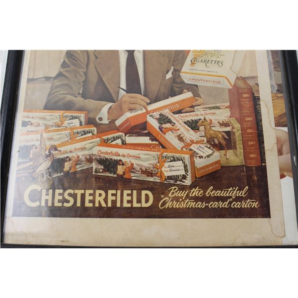 Framed Ronald Reagan Chesterfield Cigarette Advertisement (12